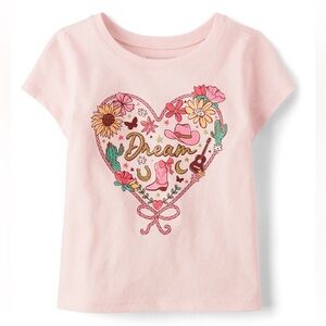 Toddler Girls Western Heart Dream Short Sleeve Tee